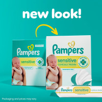Pampers Baby Wipes Sensitive, Water Based Baby Wipes, Hypoallergenic and Unscented Baby Wipes, 56 Wipes Total (1 Flip-Top Packs) 56 Count (Pack of 1)