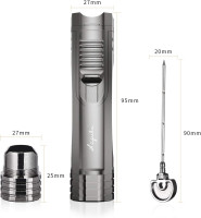 Cigar Lighter, Cigar Punch, Cigar Draw Enhancer, Cigar Holder,All-in-one Refillable Butane Torch Lighter. Cigar Accessories(Gas Not Included)