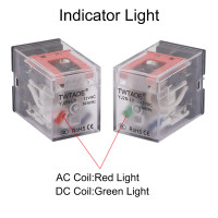 TWTADE AC 110V/120V Relay 10A Electromagnetic Power Coil Relay 8 Pins DPDT 2NO+2NC with Indicator Light and Socket Base -YJ2N-LY AC 110V 8 PIN-10A