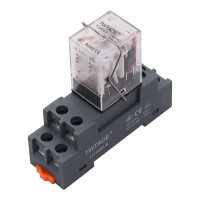 TWTADE AC 110V/120V Relay 10A Electromagnetic Power Coil Relay 8 Pins DPDT 2NO+2NC with Indicator Light and Socket Base -YJ2N-LY AC 110V 8 PIN-10A