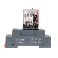 TWTADE AC 110V/120V Relay 10A Electromagnetic Power Coil Relay 8 Pins DPDT 2NO+2NC with Indicator Light and Socket Base -YJ2N-LY AC 110V 8 PIN-10A