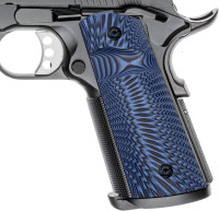 Guuun G10 Grips for Full Size 1911 Magwell Grip Ambi Safety Cut Sunburst texture Blue/Black