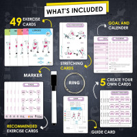 Pilates Bar Workout Cards - 58 Exercise Cards with Pilates Stick Work Out Postures, Instructions & Breathing Tips | Free Ring & Dry-Erase Marker to Create Your Customize Workout Planner chart Pilates Bar Cards-Volume 1