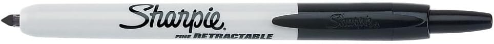 Sharpie Retractable Permanent Markers Fine Tip Marker Set Office Supplies Teacher Supplies Black 12 Count 12 Count Black