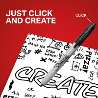 Sharpie Retractable Permanent Markers, Fine Tip, Black, 12 Count - Desk, Classroom, Office Supplies 12 Count Black