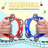 Boao 21 Pcs Tambourine Musical Instrument for Adults Plastic Percussion Tambourine 4 Bells ABS Musical Rhythm Instrument Hand Held Percussion Drum for Party Performance(Mixed Color)