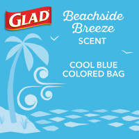 Glad Small Trash Bags 4 Gallon, Febreze Beachside Breeze Garbage Bags, Odor Resistant with Drawstring, 80 Count Beachside Breeze 80 Count (Pack of 1)