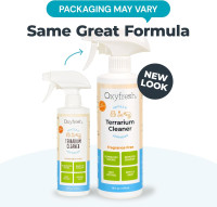 Oxyfresh Premium Terrarium Cleaner – Professional Amphibian and Reptile Terrarium Smell Eliminator – Safe & Quickly Removes Waste & Odors – Streak Free Glass – Bleach Free