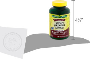 Spring Valley Turmeric Supplement | Turmeric Curcumin Supplement, Ultra Strength 1,500 mg, 90 Count + STS Sticker.