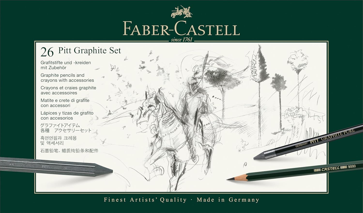 Faber-Castell 26 Piece Pitt Graphite Tin Set