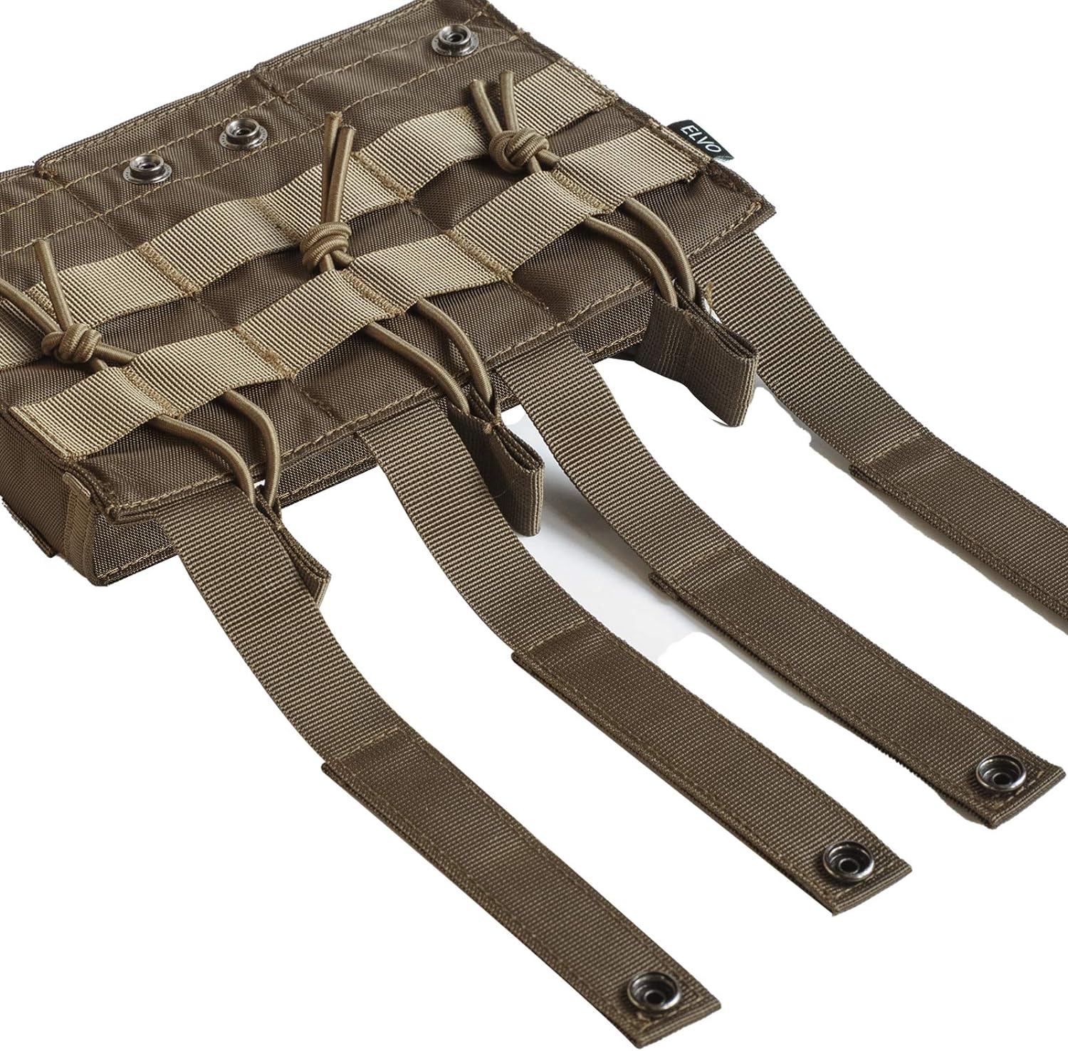 Tactical Molle Mag Pouch, Open-Top Molle Double/Triple Stacker 5.56 7.62 Magazine Pouches Holder Carrier for Rifle M4 M14 G36 HK416 AR-15 and Glock 17 19 M1911 9MM Magazines Holster 3 Rifles+3 Pistols-Coyote Brown