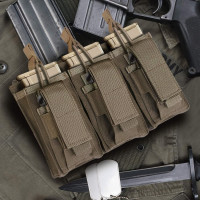 Tactical Molle Mag Pouch, Open-Top Molle Double/Triple Stacker 5.56 7.62 Magazine Pouches Holder Carrier for Rifle M4 M14 G36 HK416 AR-15 and Glock 17 19 M1911 9MM Magazines Holster 3 Rifles+3 Pistols-Coyote Brown