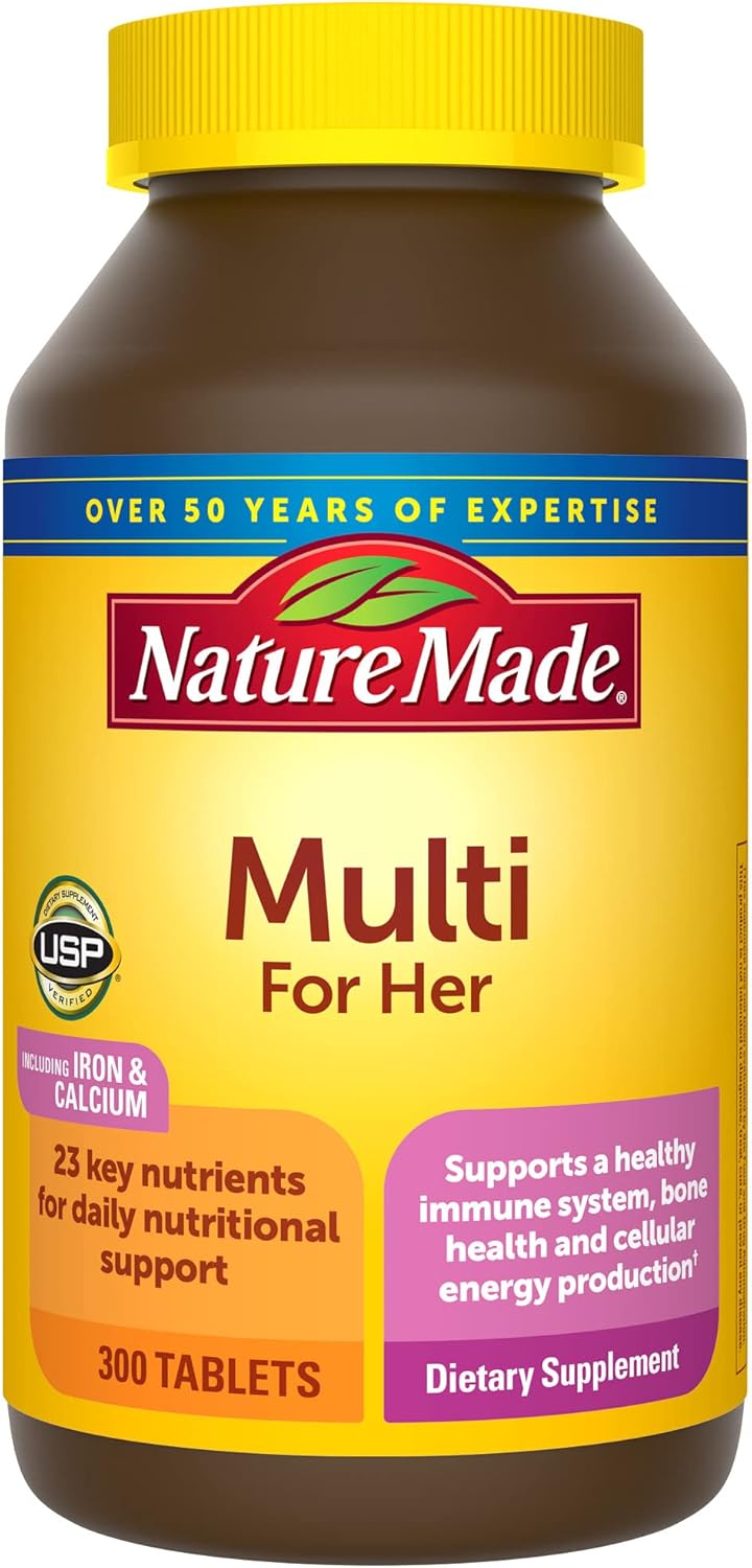 Nature Made Women's Multivitamin Tablets, 300 Count for Daily Nutritional Support 300 Count (Pack of 1)