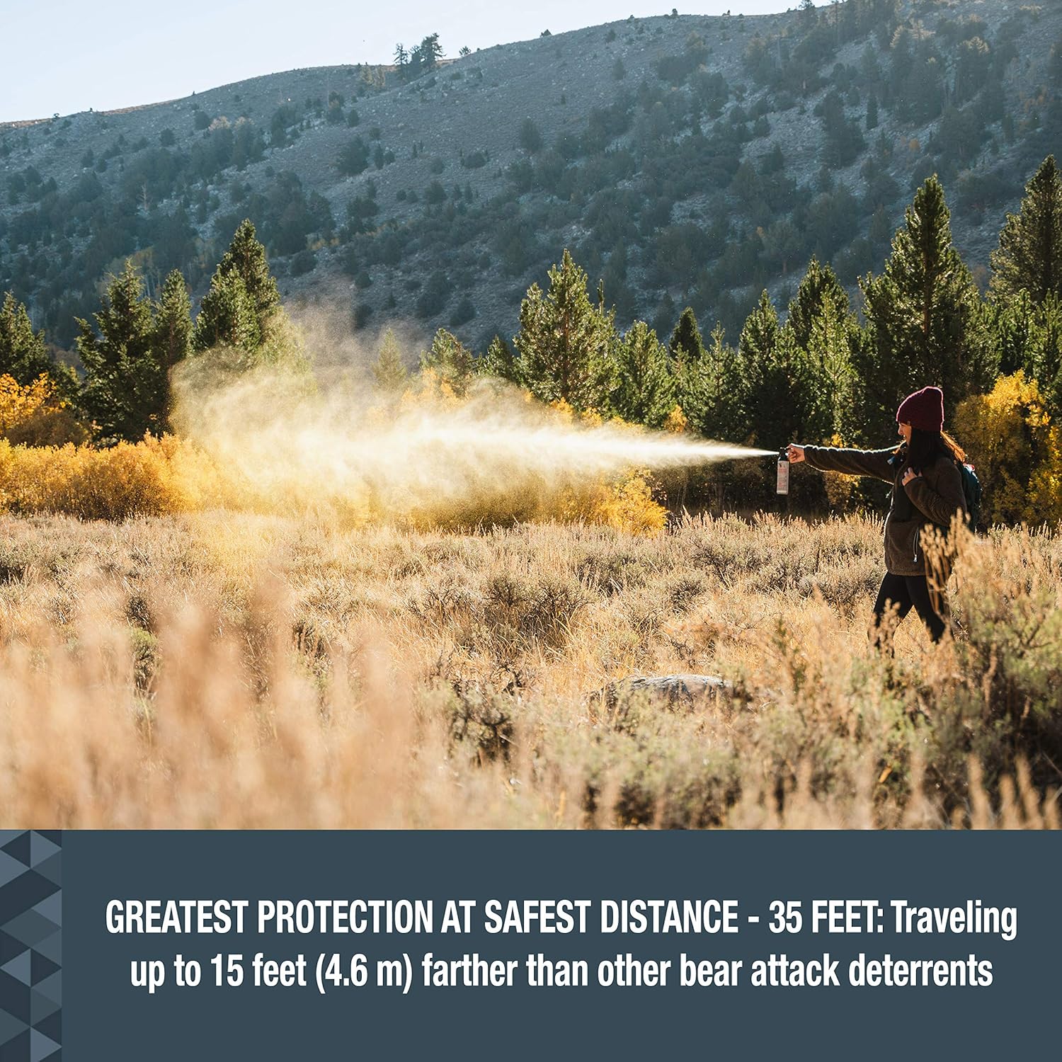 SABRE Frontiersman 9.2 fl oz. Bear Spray, Maximum Strength 2.0% Major Capsaicinoids, Powerful 35 ft. Range Bear Deterrent and Bear Horn with Locking Top