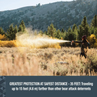 SABRE Frontiersman 9.2 fl oz. Bear Spray, Maximum Strength 2.0% Major Capsaicinoids, Powerful 35 ft. Range Bear Deterrent and Bear Horn with Locking Top