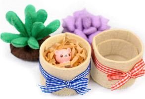 Felt Succulents Craft Kit. Make 6 Potted Colorful Plushies & A Display Rack. Mini Garden DIY Sewing Project, Activity Set, Arts & Crafts Supplies - Great Gift for Teens and Adults Succulent Sewing Craft Kit