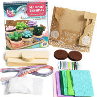Felt Succulents Craft Kit. Make 6 Potted Colorful Plushies & A Display Rack. Mini Garden DIY Sewing Project, Activity Set, Arts & Crafts Supplies - Great Gift for Teens and Adults Succulent Sewing Craft Kit