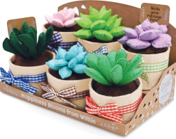 Felt Succulents Craft Kit. Make 6 Potted Colorful Plushies & A Display Rack. Mini Garden DIY Sewing Project, Activity Set, Arts & Crafts Supplies - Great Gift for Teens and Adults Succulent Sewing Craft Kit