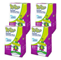 Flushable Wipes for Baby and Kids by Kandoo, Magic Melon, Potty Training Wet Cleansing Cloths, 250 Count, Pack of 4