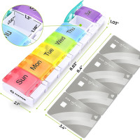 AUVON Weekly Pill Organizer Arthritis Friendly, BPA Free Travel 7 Day Pill Box Case with Spring Open Design and Large Compartment to Hold Vitamins, Cod Liver Oil, Supplements and Medication Cream White