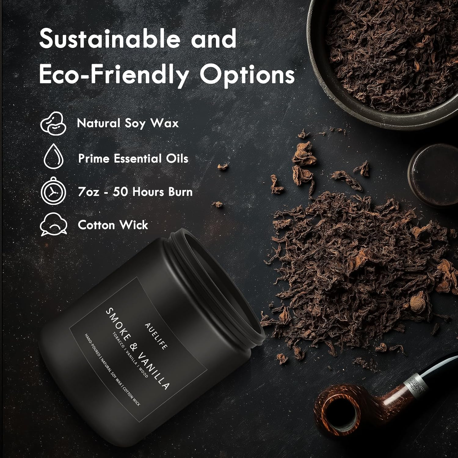 Scented Candles Set | Men Candle Set, Scented Candles for Home, Gifts for Men Aromatherapy Gift Set - 4 Pack Manly Gifts for Dad Fathers Day, Soy Candle of Leather/Smoke & Vanilla/Oak/Lavender Leather/Smoke & Vanilla/Oak/Lavender Pack of 4