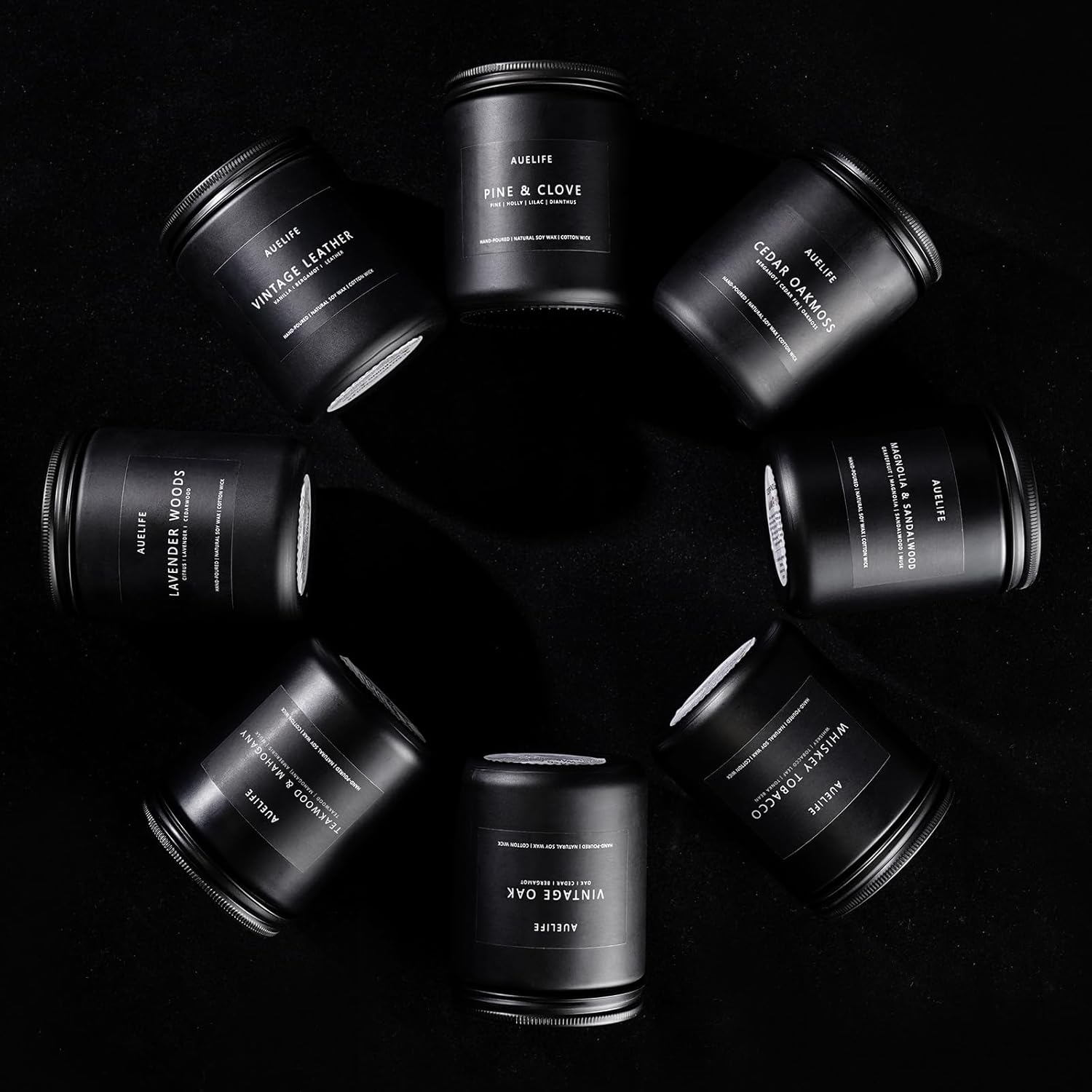 Scented Candles Set | Men Candle Set, Scented Candles for Home, Gifts for Men Aromatherapy Gift Set - 4 Pack Manly Gifts for Dad Fathers Day, Soy Candle of Leather/Smoke & Vanilla/Oak/Lavender Leather/Smoke & Vanilla/Oak/Lavender Pack of 4