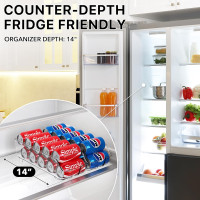 Simple Houseware Soda Can Organizer and Dispenser for Refrigerator / Pantry, Clear, Set of 2 2 Pack Standard Can
