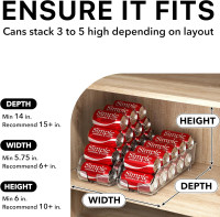 Simple Houseware Soda Can Organizer and Dispenser for Refrigerator / Pantry, Clear, Set of 2 2 Pack Standard Can
