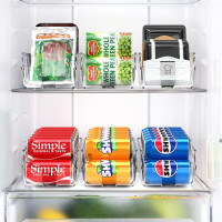 Simple Houseware Soda Can Organizer and Dispenser for Refrigerator / Pantry, Clear, Set of 2 2 Pack Standard Can