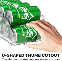 Simple Houseware Soda Can Organizer and Dispenser for Refrigerator / Pantry, Clear, Set of 2 2 Pack Standard Can