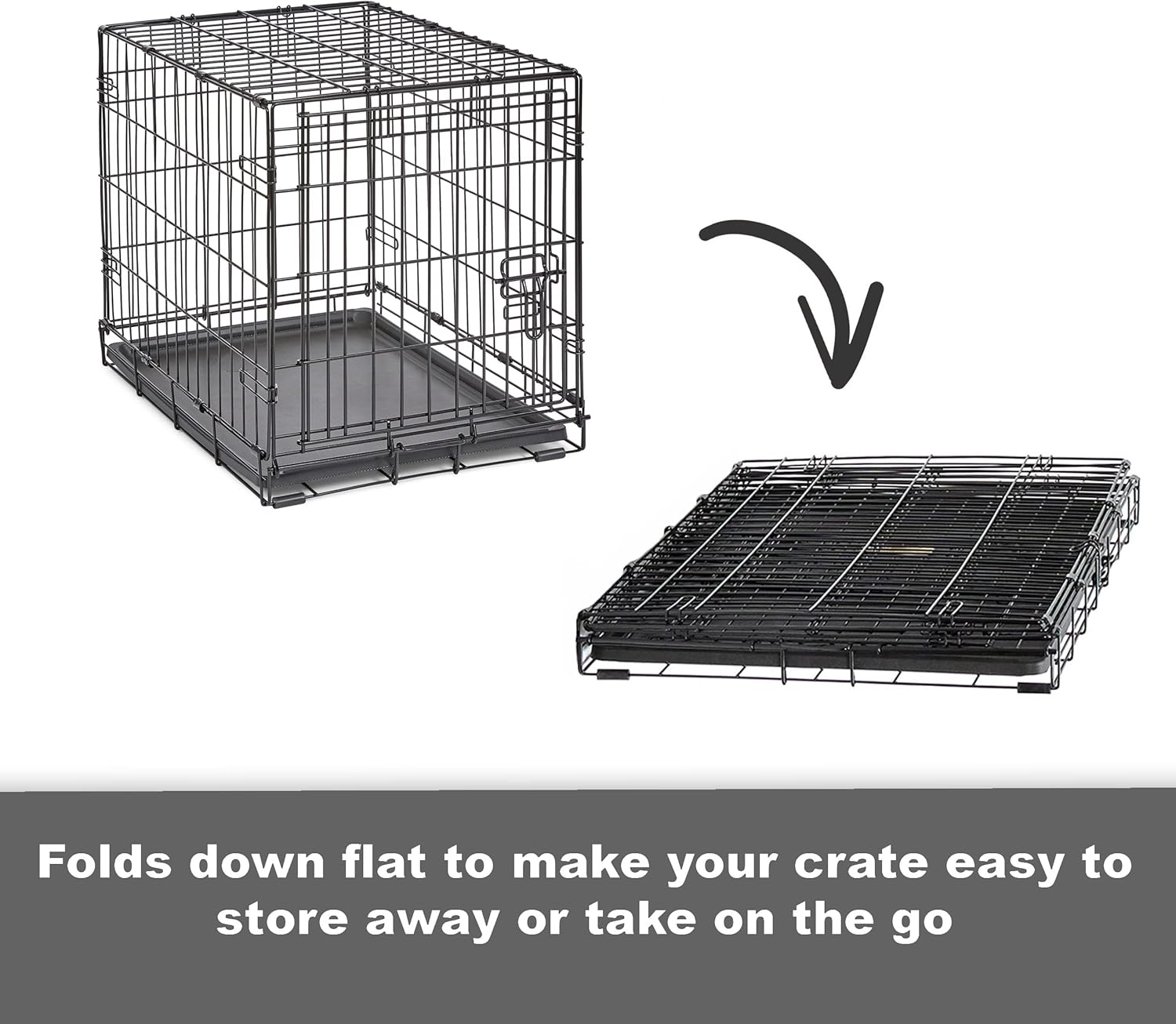 New World Single Door Folding Metal 36-Inch Dog Crate, Enhanced Security, Includes Leak-Proof Pan & Divider Panel, For Medium to Large Sized Breeds
