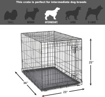 New World Single Door Folding Metal 36-Inch Dog Crate, Enhanced Security, Includes Leak-Proof Pan & Divider Panel, For Medium to Large Sized Breeds
