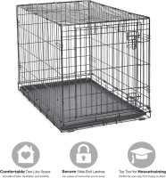New World Single Door Folding Metal 36-Inch Dog Crate, Enhanced Security, Includes Leak-Proof Pan & Divider Panel, For Medium to Large Sized Breeds