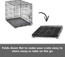 New World Single Door Folding Metal 36-Inch Dog Crate, Enhanced Security, Includes Leak-Proof Pan & Divider Panel, For Medium to Large Sized Breeds