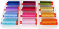 Aurifil Thread Set THE PERFECT BOX OF COLORS By Pat Sloan 50wt Cotton 12 Large (1422 yard) Spools