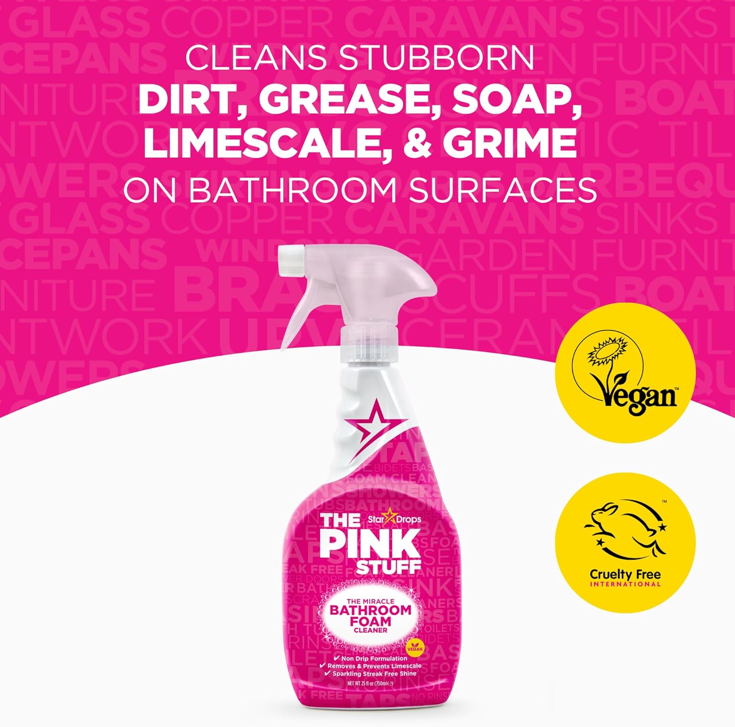 Stardrops – The Pink Stuff Ultimate Cleaning Pack – Miracle Cleaning Paste, Multi-Purpose Spray & Bathroom Foam – Cuts Grease, Removes Stains, Cleans Kitchens, Bathrooms, and More