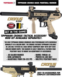 Tippmann Cronus CQB Paintball Gun with Electronic Red Dot Sight and Hopper