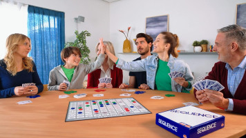 SEQUENCE- Original SEQUENCE Game with Folding Board, Cards and Chips by Jax ( Packaging may Vary ) White, 10.3
