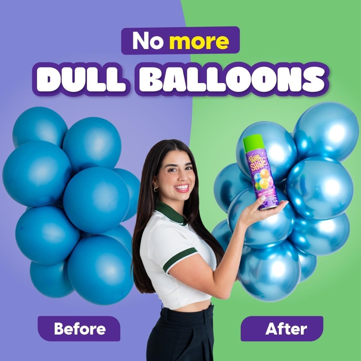 Party Shine Balloon Shine Spray, Silicone Spray for Latex Balloons, Balloon Spray Shine, Waterproof, Fragrance-free and Less Slippery Formula, Perfect for Balloon Décor, Parties, Events, 13oz (1 Pack) Unscented 13oz-1PK