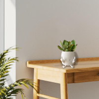 Smiling Plant Pot with Middle Fingers Up, Flower Pots for Succulents, Funny Resin Figure Planter Pot for Indoor Outdoor