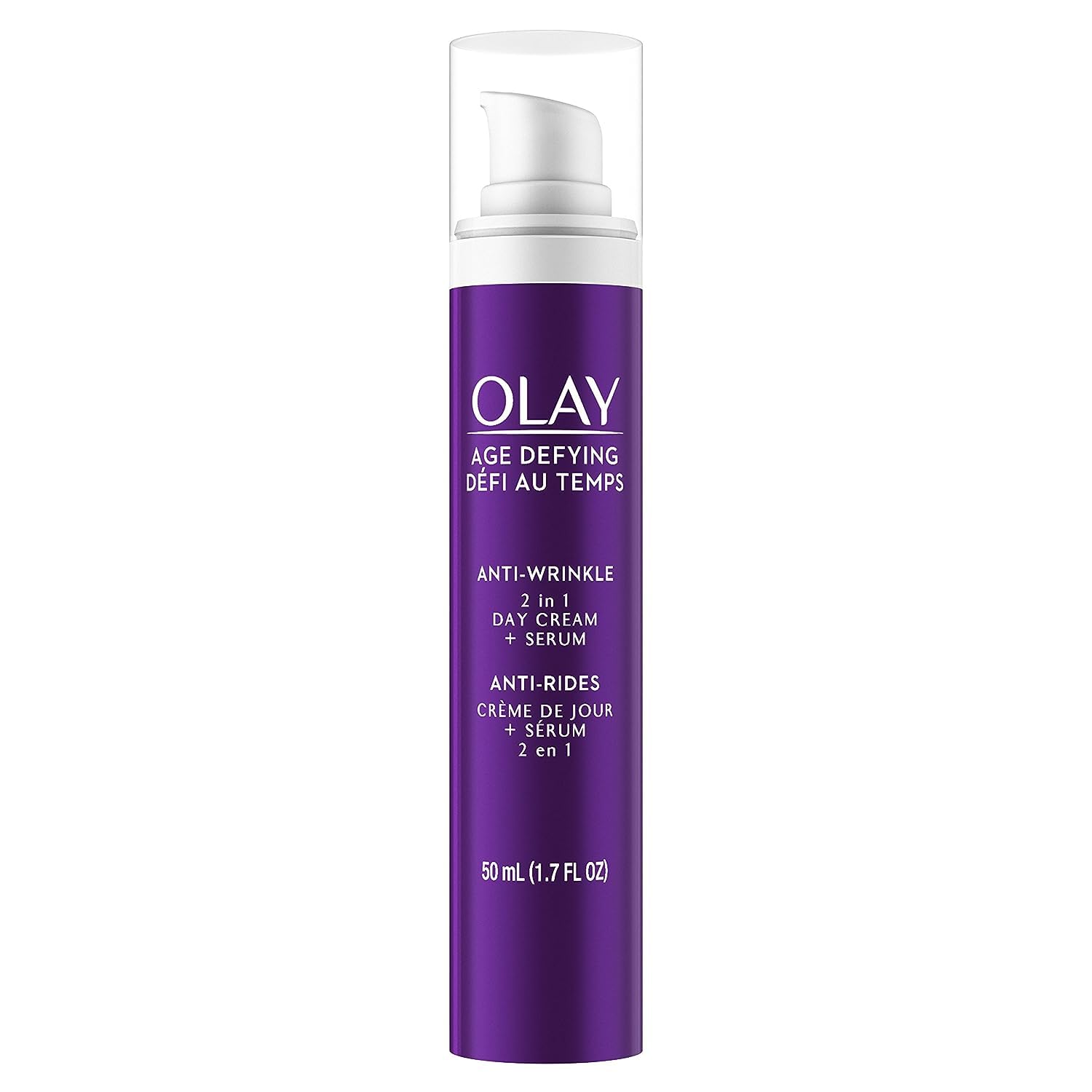 Olay Face Serum by Age Defying Anti-Wrinkle 2-in-1 Day Cream Plus Face Serum, Aloe Vera, 1.7 Fl Oz