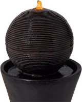 Dark Sphere Modern Zen Outdoor Floor Water Fountain 30