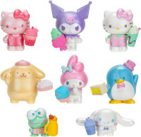 Hello Kitty and Friends Sweet Snacks 8-Pack with Mix and Match Sweet Accessories - 2” Figures - Hello Kitty, My Melody, Kuromi, Cinnamoroll, Pompompurin, Keroppi, and Tuxedosam