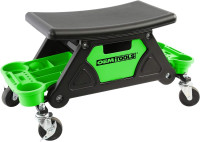 OEMTOOLS 24986 Heavy-Duty Rolling Workbench and Creeper Seat, Mechanics Stool with Wheels, Creepers, Shop Stools With Wheels, Automotive, Green and Black 300 LB CAPACITY