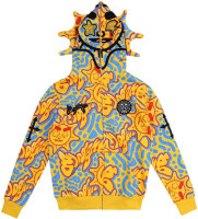 Retro Lazy Style Hoodie for Men Women Fun Multi Angle Full Zip Up Hoodie Oversized Hooded Sweatshirt Medium Yellow