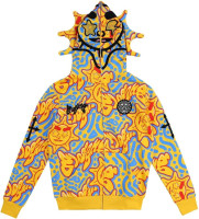 Retro Lazy Style Hoodie for Men Women Fun Multi Angle Full Zip Up Hoodie Oversized Hooded Sweatshirt Medium Yellow