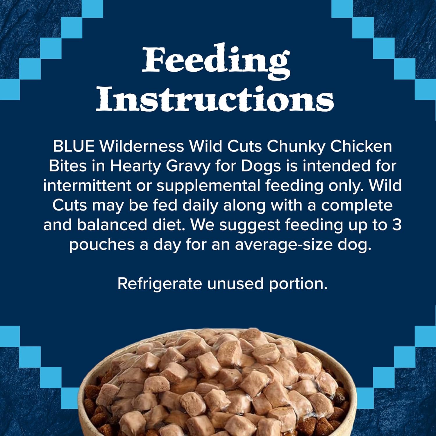 Blue Buffalo Wilderness Trail Toppers Wild Cuts High Protein Natural Wet Dog Food, Chunky Chicken Bites in Hearty Gravy 3-oz pouches (Pack of 24) Chicken 3 Ounce (Pack of 24)