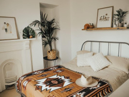 Aztec Throw Blanket Native American Blanket Southwestern Boho Decor Reversible Woven Tassels Mexican Blankets and Throws for Couch Bed Chair Wall Tapestry Livingroom Outdoor Beach Brown 51