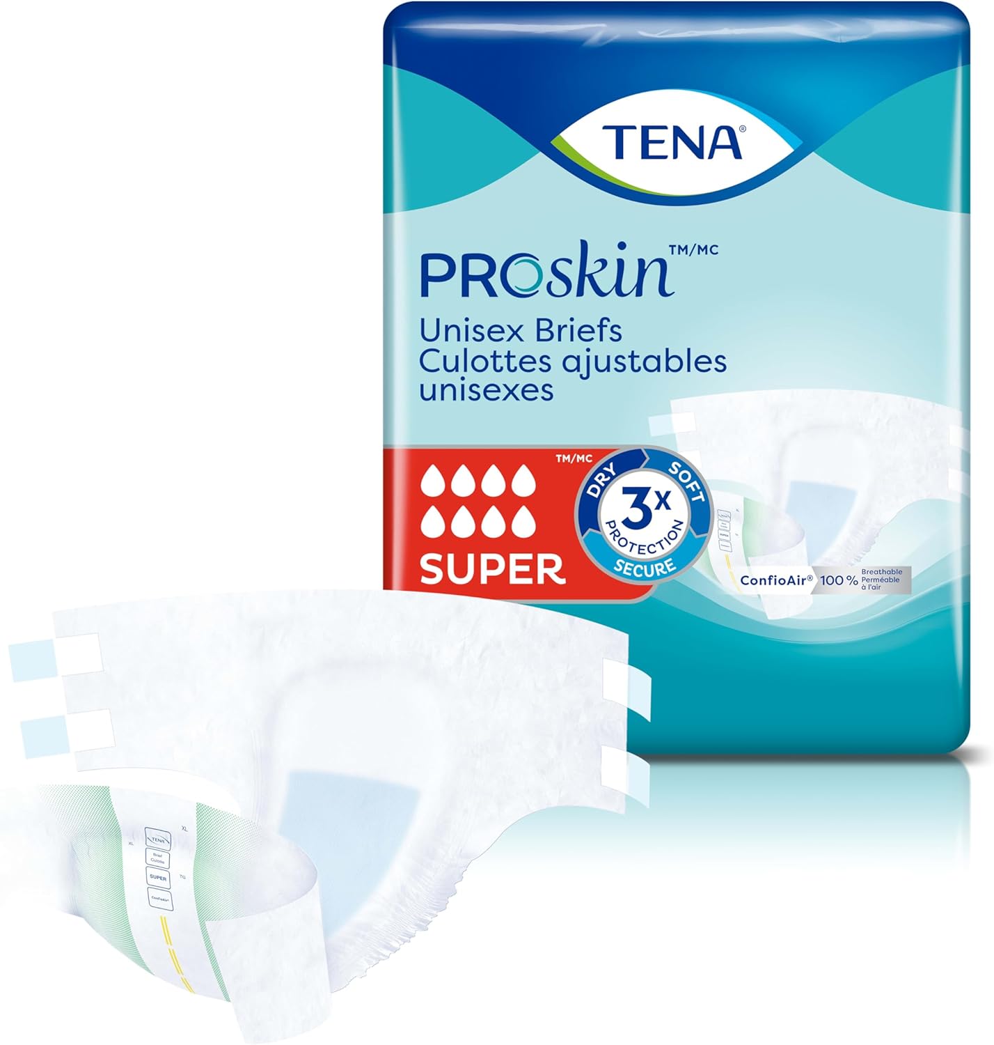 Tena Incontinence Adult Diapers, Maximum Absorbency, Disposable Briefs, ProSkin - Large - 56 ct Large 56