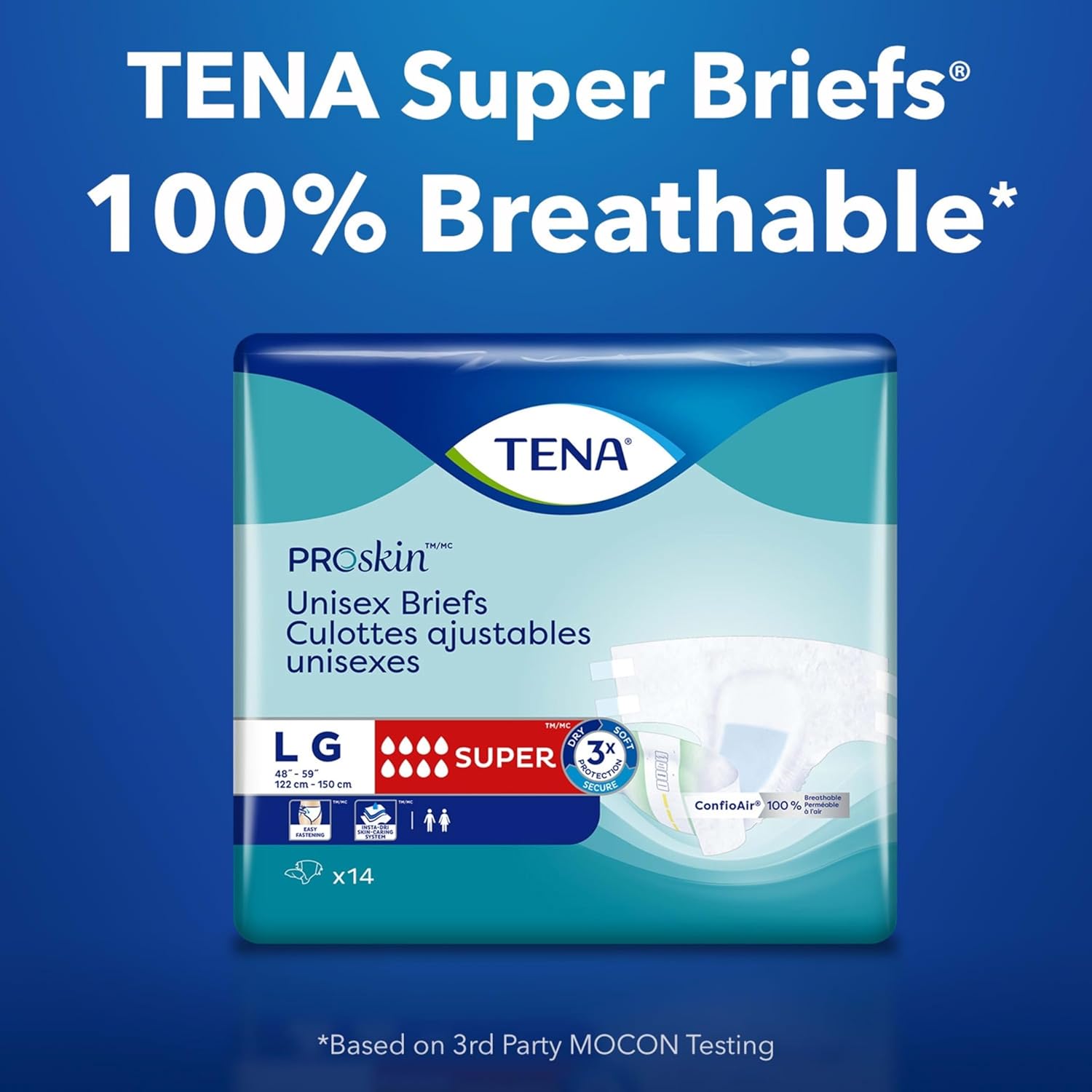 Tena Incontinence Adult Diapers, Maximum Absorbency, Disposable Briefs, ProSkin - Large - 56 ct Large 56